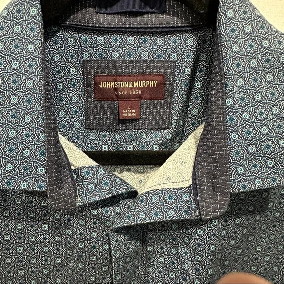 Johnston & Murphy Blue Patterned Casual Shirt - Picture 2 of 4